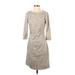 J. McLaughlin Casual Dress - Shift: Gray Brocade Dresses - Women's Size Small