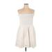 Tanya Taylor Casual Dress - Mini Square Sleeveless: Ivory Print Dresses - New - Women's Size X-Large