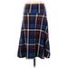 Lularoe Casual Midi Skirt Calf Length: Blue Plaid Bottoms - Women's Size Small