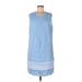 Talbots Casual Dress - Shift: Blue Dresses - Women's Size 12