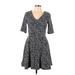 41Hawthorn Casual Dress - A-Line V Neck 3/4 sleeves: Black Dresses - Women's Size Large