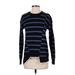 Simply Vera Vera Wang Pullover Sweater: Blue Stripes Tops - Women's Size Small