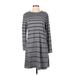 J.Jill Casual Dress: Gray Stripes Dresses - Women's Size Small