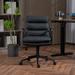 Home Office Mid Back Ergonomic PU Leather Rolling Swivel Desk Chair with Padded Armrest