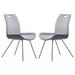 Curved Back Dining Chair with Bucket Design Seat, Set of 2, Gray