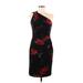 David Meister Cocktail Dress - Party Open Neckline Sleeveless: Black Floral Dresses - Women's Size 6