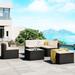 6-Piece Outdoor Patio Wicker Rattan Modular Sectional Sofa Set