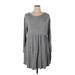 24/7 Maurices Casual Dress - Sweater Dress: Gray Marled Dresses - Women's Size X-Large