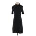 Ann Taylor LOFT Casual Dress - Sweater Dress: Black Dresses - Women's Size Small Petite