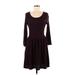 American Eagle Outfitters Casual Dress - Sweater Dress: Burgundy Dresses - New - Women's Size Large