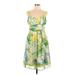 Tahari by ASL Casual Dress: Green Floral Motif Dresses - Women's Size 10