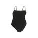 Calvin Klein One Piece Swimsuit: Black Graphic Swimwear - Women's Size 10