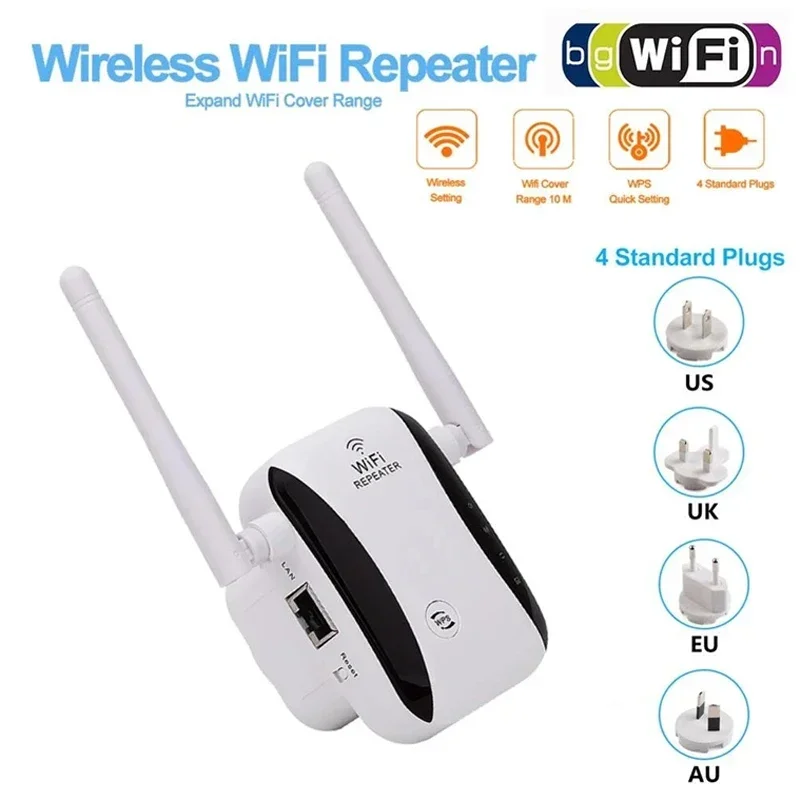 500 m 4G 5G Wireless Wifi Repeater 300 Mbps Netzwerk Wifi Router Extender Signal Verstärker 2 Antenne booster Zugangspunkte Image