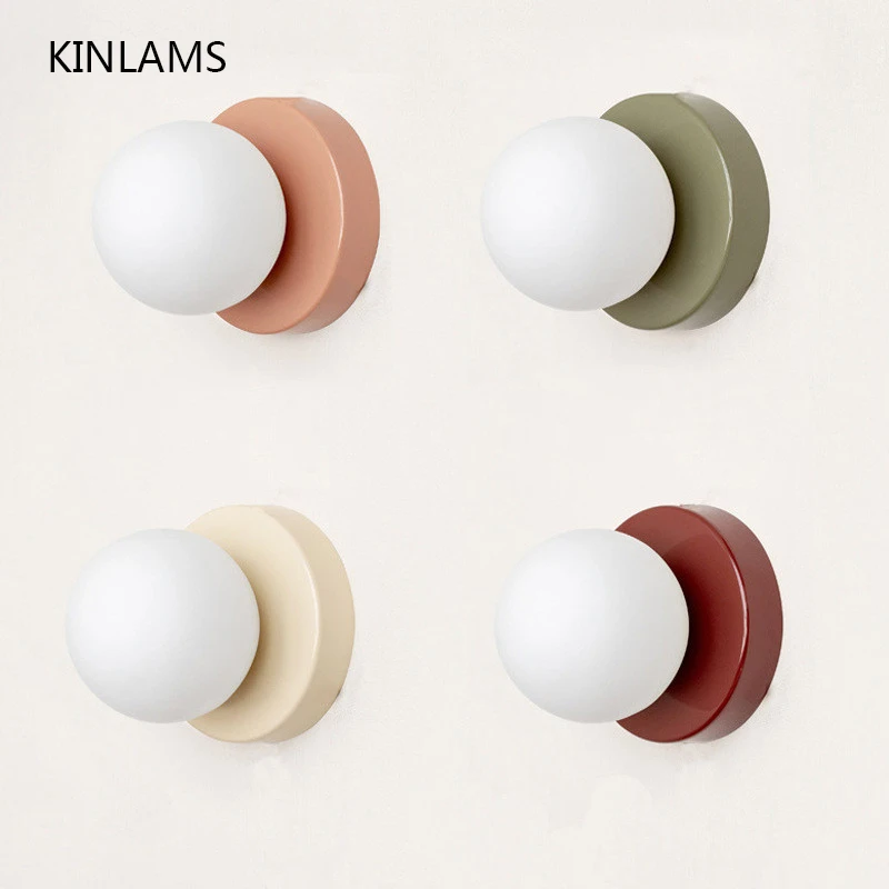 Macaron Wandleuchte Runde Kugel Schlafzimmer Studie Runde Deckenleuchte Nordic Treppe Gang Wandleuchte Korridor Eingang Wandleuchte