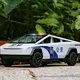 Tesla Pickup Polizeiauto Legierung Spielzeug Modell Druckguss Fahrzeuge Pickup hohe Simulation Sound