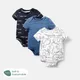 PatPat Baby Boy Dinosaur/Letter Print/Blue Short-sleeve Rompers Soft and Comfortable Perfect for