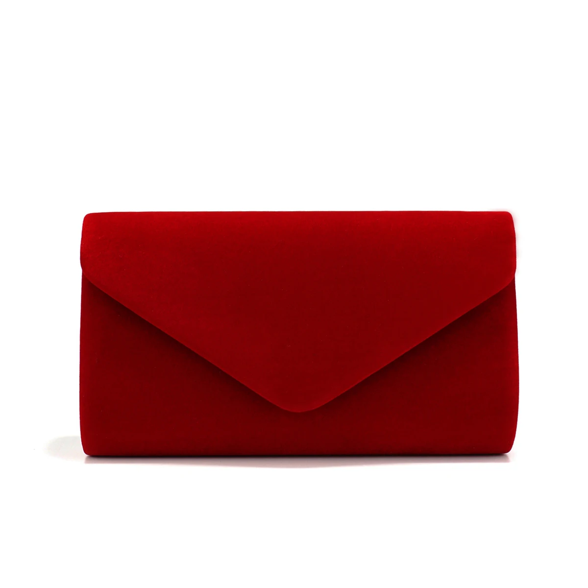 Couleur rouge femmes sacs de soirée couverture enveloppe conception fête mariage fille sacs à main avec Chan épaule pochette velours mode sac à main