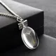 Crystal Glass Ball Pendant Natural Seed In Glass Long Necklace Make A Wish Transparent Bead Silver