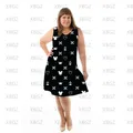 Disney Mickey Elegant Dresses for Chubby Women Sexy Plus Size 4xl 5xl 6xl Fashion Summer Woman 2022