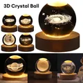 Lampe LED Boule de Clip 3D en Verre Communautés ète Veilleuse Chaude Système Solaire Gravé au