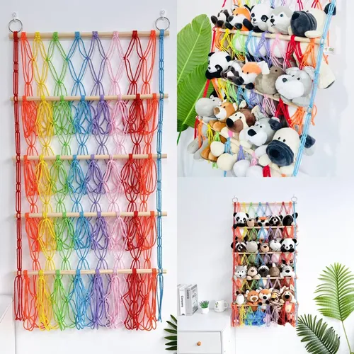 Stofftier Netz Hängematte hängen Spielzeug Veranstalter Wand Stofftier Lagerung Hängematte für