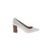Marc Fisher Heels: Pumps Chunky Heel Boho Chic White Print Shoes - Women's Size 7 - Closed Toe