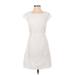 Old Navy Casual Dress - A-Line: White Grid Dresses - Women's Size 2