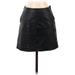 Topshop Faux Leather Skirt: Black Solid Bottoms - Women's Size 4