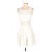 Free People Casual Dress - A-Line: White Jacquard Dresses - Women's Size 4