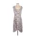 Disney Casual Dress - A-Line: Gray Floral Dresses - Women's Size 1