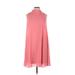 Vince Camuto Cocktail Dress - A-Line Turtleneck Sleeveless: Pink Solid Dresses - Women's Size 10
