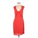 Robert Rodriguez Casual Dress - Sheath Plunge Sleeveless: Orange Solid Dresses - Women's Size 8