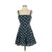 Abercrombie & Fitch Casual Dress - A-Line Square Sleeveless: Blue Floral Dresses - Women's Size X-Small