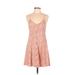 American Eagle Outfitters Casual Dress - Slip dress: Red Acid Wash Print Dresses - Women's Size 8