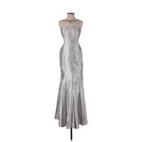 Rickie Freeman for Teri Jon Suits Cocktail Dress - A-Line: Gray Print Dresses - Women's Size 4