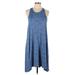 Gap Casual Dress - A-Line Scoop Neck Sleeveless: Blue Marled Dresses - Women's Size Large