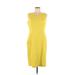 Kasper Casual Dress - Sheath: Yellow Solid Dresses - Women's Size 8