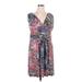 Nic + Zoe Casual Dress - Wrap: Purple Floral Motif Dresses - Women's Size X-Large