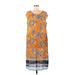 Member's Mark Casual Dress - Shift: Orange Floral Motif Dresses - New - Women's Size Medium