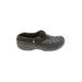 Crocs Mule/Clog: Slip-on Platform Boho Chic Gray Print Shoes - Women's Size 8 - Closed Toe