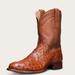 Tecovas Men's The Duke Roper Boots, Round Toe, 10" Shaft, Pecan, Ostrich, 1.125" Heel, 9 EE