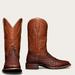 Tecovas Men's The Emmitt Cowboy Boots, Broad Square Toe, 12" Shaft, Mahogany, Ostrich, 1.5" Heel, 7 D