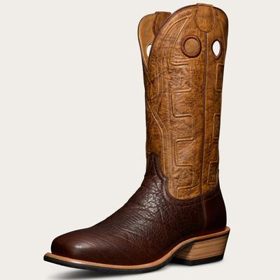 Tecovas Men's The Cody Boots, Broad Square Toe, 13.5" Shaft, Chocolate, Bison, 2" Heel, 11.5 D