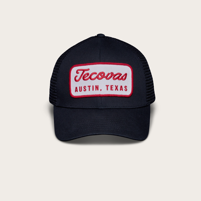 Tecovas Mechanic Mid Profile Trucker Hat, Black, Cotton/Polyester