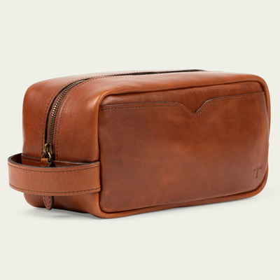 Tecovas Men's Bartlett Travel Kit Bag, Cognac, Cowhide