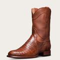 Tecovas Men's The Cole Roper Boots, Round Toe, 10" Shaft, Pecan, Caiman, 1.125" Heel, 8.5 EE