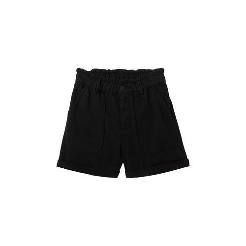 TOM TAILOR DENIM Damen Relaxed Jeans Shorts, schwarz, Uni, Gr. L