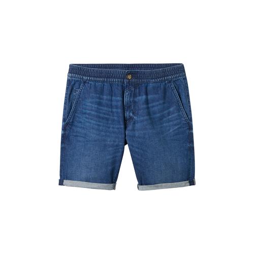 TOM TAILOR DENIM Herren Regular Jeans Shorts, blau, Uni, Gr. XL