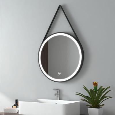 Badspiegel mit Beleuchtung Badezimmerspiegel Wandspiegel, Stil 4, ф50cm, Runder Spiegel mit Touch