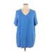 Ellos Short Sleeve T-Shirt: Blue Tops - Women's Size 1X